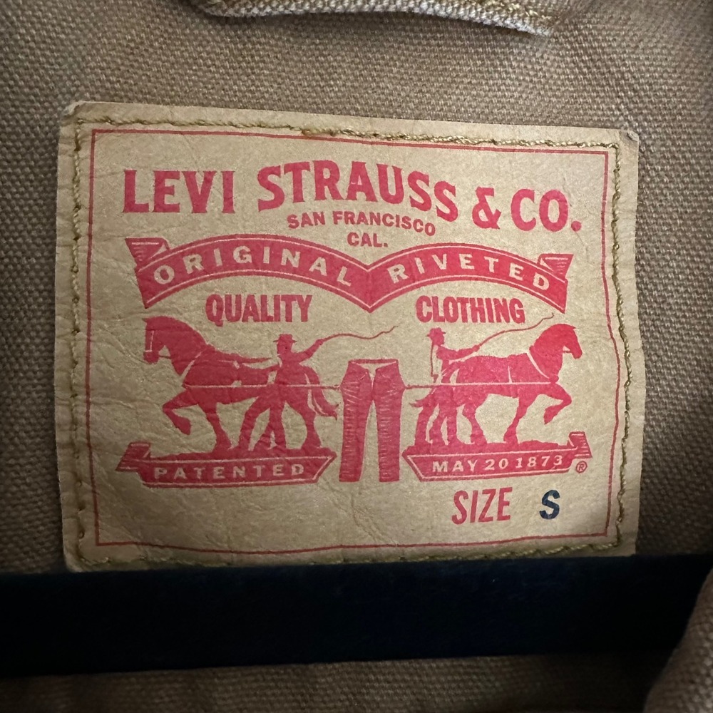 Levi's Mens Trucker Jacket Brown Cotton Canvas WaterLess Button Up Size S - Picture 2 of 12